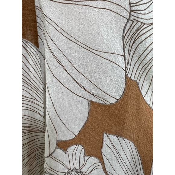 Spiegel Women's Strapless Brown White Floral Sequined 100% Silk Mini Dress 4 - Picture 6 of 14